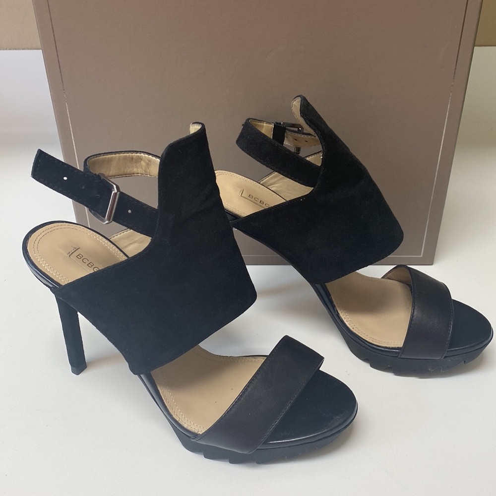 BCBGMaxAzria Suede and Leather Sandals